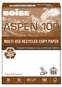 Boise Aspen 100 percent recycled paper