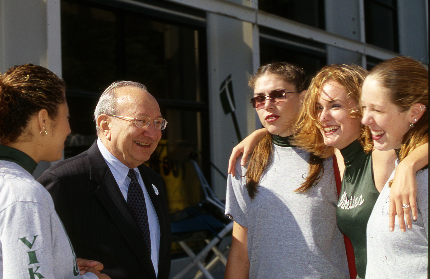President Schwartz and students