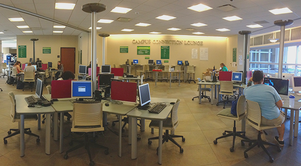 wide-angle view of lab