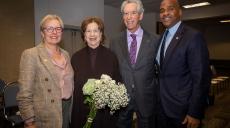 President Bloomberg with Judy and Mort Levin, and CSU Chairman Reynolds